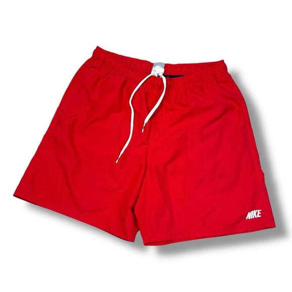Nike Red Swim Trunks Men’s Size L Mesh Lined Board Shorts Drawstring Y2K Casual - Picture 1 of 11